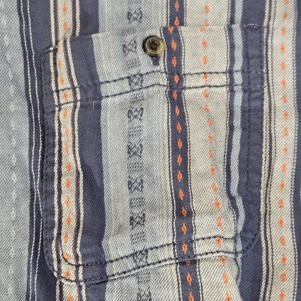 Vintage Mudd Vertical Stripe Long Sleeve Shirt M Women Western Indie Boho Y2K - Picture 3 of 12